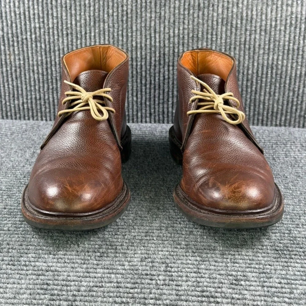 Allen Edmonds Gobi Chukka Boots Mens 11 B Brown Grain Leather Dainite Sole 1514